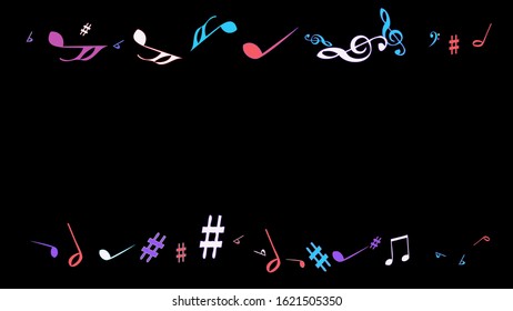 Musical Signs. Modern Background with Notes. Vector Element for Musical Poster, Banner, Advertising, Card. Minimalistic Simple Background.
