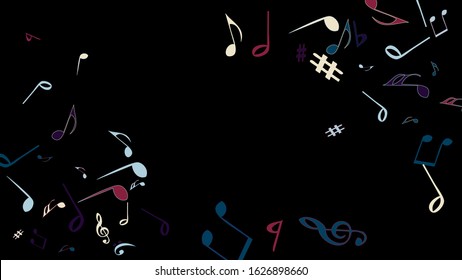 Musical Signs. Modern Background with Notes. Vector Element for Musical Poster, Banner, Advertising, Card. Minimalistic Simple Background.

