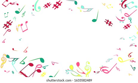 Musical Signs. Modern Background with Notes. Vector Element for Musical Poster, Banner, Advertising, Card. Minimalistic Simple Background.
