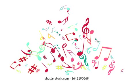 Musical Signs. Modern Background with Notes. Vector Element for Musical Poster, Banner, Advertising, Card. Minimalistic Simple Background.
