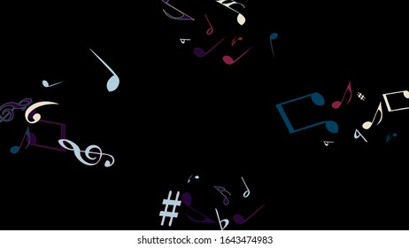 Musical Signs. Modern Background with Notes. Vector Element for Musical Poster, Banner, Advertising, Card. Minimalistic Simple Background.
