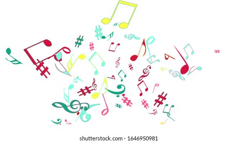 Musical Signs. Modern Background with Notes. Vector Element for Musical Poster, Banner, Advertising, Card. Minimalistic Simple Background.
