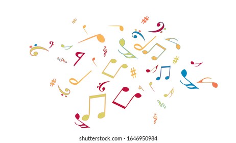Musical Signs. Modern Background with Notes. Vector Element for Musical Poster, Banner, Advertising, Card. Minimalistic Simple Background.
