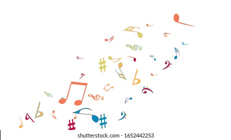 Musical Signs. Modern Background with Notes. Vector Element for Musical Poster, Banner, Advertising, Card. Minimalistic Simple Background.
