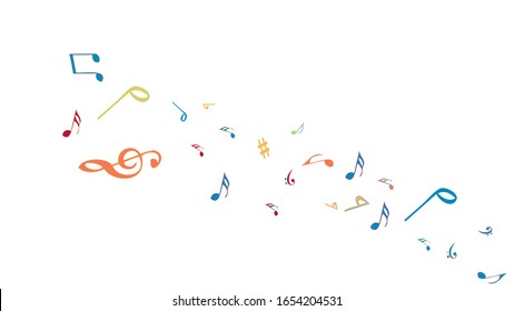 Musical Signs. Modern Background with Notes. Vector Element for Musical Poster, Banner, Advertising, Card. Minimalistic Simple Background.
