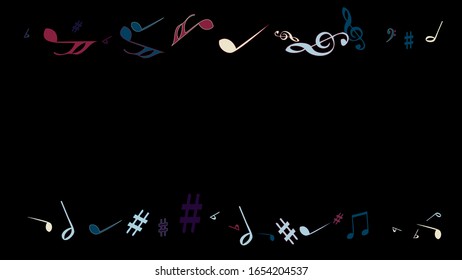 Musical Signs. Modern Background with Notes. Vector Element for Musical Poster, Banner, Advertising, Card. Minimalistic Simple Background.
