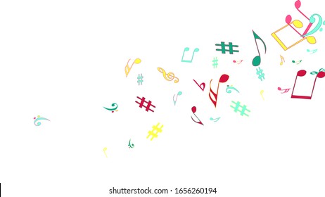 Musical Signs. Modern Background with Notes. Vector Element for Musical Poster, Banner, Advertising, Card. Minimalistic Simple Background.
