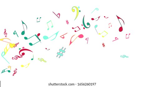Señales musicales. Fondo moderno con notas. Elemento vectorial para póster musical, banner, publicidad, tarjeta. Fondo simple minimalista.
