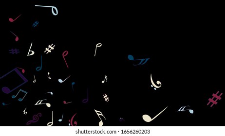 Musical Signs. Modern Background with Notes. Vector Element for Musical Poster, Banner, Advertising, Card. Minimalistic Simple Background.
