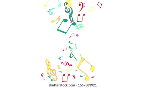Musical Signs. Modern Background with Notes. Vector Element for Musical Poster, Banner, Advertising, Card. Minimalistic Simple Background.
