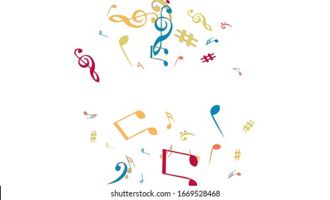 Musical Signs. Modern Background with Notes. Vector Element for Musical Poster, Banner, Advertising, Card. Minimalistic Simple Background.
