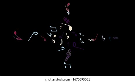 Musical Signs. Modern Background with Notes. Vector Element for Musical Poster, Banner, Advertising, Card. Minimalistic Simple Background.
