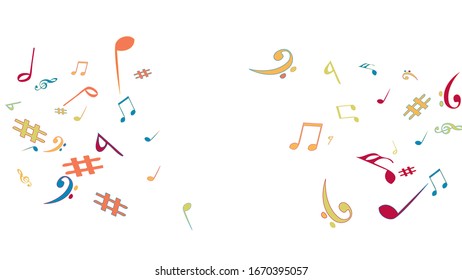Musical Signs. Modern Background with Notes. Vector Element for Musical Poster, Banner, Advertising, Card. Minimalistic Simple Background.
