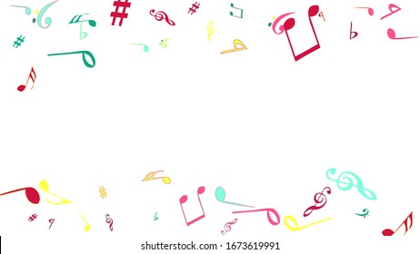 Señales musicales. Fondo moderno con notas. Elemento vectorial para póster musical, banner, publicidad, tarjeta. Fondo simple minimalista.
