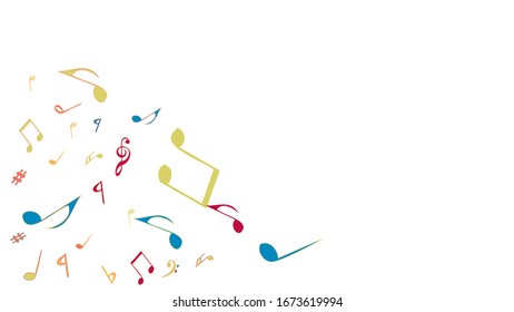 Musical Signs. Modern Background with Notes. Vector Element for Musical Poster, Banner, Advertising, Card. Minimalistic Simple Background.

