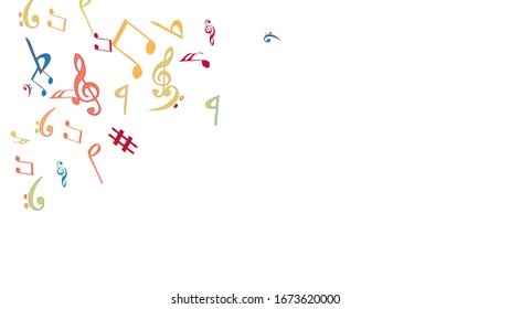 Musical Signs. Modern Background with Notes. Vector Element for Musical Poster, Banner, Advertising, Card. Minimalistic Simple Background.
