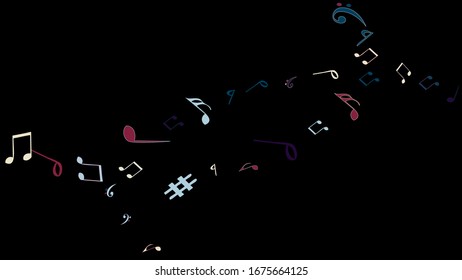 Musical Signs. Modern Background with Notes. Vector Element for Musical Poster, Banner, Advertising, Card. Minimalistic Simple Background.
