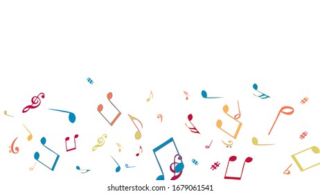 Musical Signs. Modern Background with Notes. Vector Element for Musical Poster, Banner, Advertising, Card. Minimalistic Simple Background.
