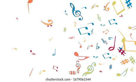 Musical Signs. Modern Background with Notes. Vector Element for Musical Poster, Banner, Advertising, Card. Minimalistic Simple Background.

