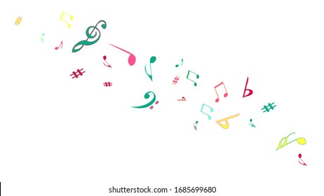 Musical Signs. Modern Background with Notes. Vector Element 