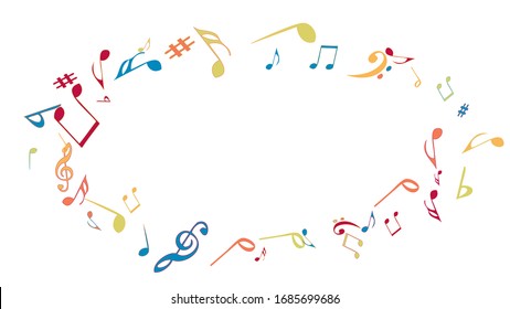 Señales musicales. Fondo moderno con notas. Elemento vectorial 
