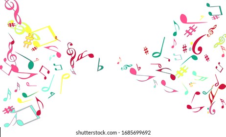 Señales musicales. Fondo moderno con notas. Elemento vectorial 