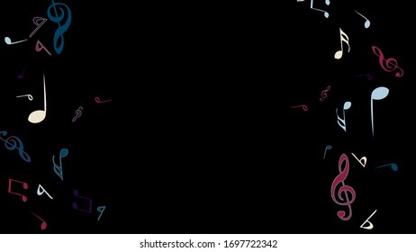 Musical Signs. Modern Background with Notes. Vector Element for Musical Poster, Banner, Advertising, Card. Minimalistic Simple Background.
