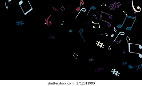 Musical Signs. Modern Background with Notes. Vector Element for Musical Poster, Banner, Advertising, Card. Minimalistic Simple Background.
