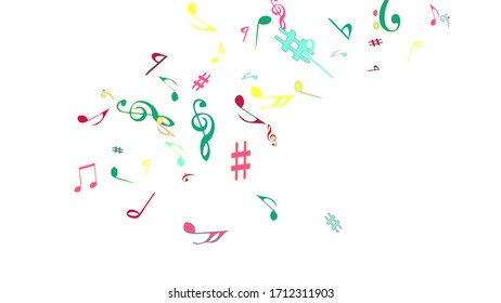 Musical Signs. Modern Background with Notes. Vector Element for Musical Poster, Banner, Advertising, Card. Minimalistic Simple Background.
