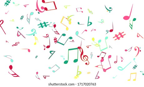 Musical Signs. Modern Background with Notes. Vector Element for Musical Poster, Banner, Advertising, Card. Minimalistic Simple Background.

