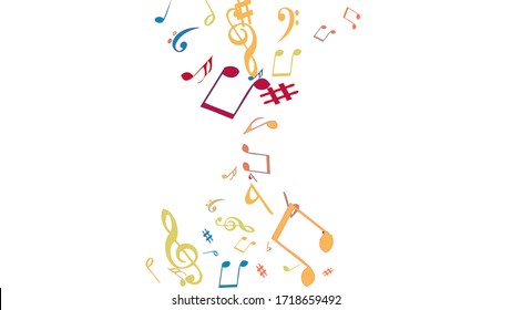 Musical Signs. Modern Background with Notes. Vector Element for Musical Poster, Banner, Advertising, Card. Minimalistic Simple Background.
