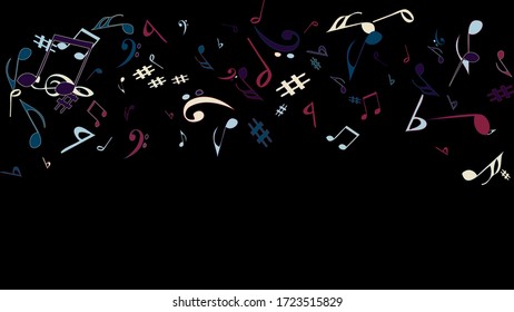 Musical Signs. Modern Background with Notes. Vector Element for Musical Poster, Banner, Advertising, Card. Minimalistic Simple Background.
