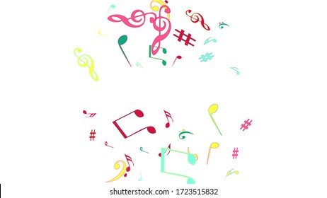 Musical Signs. Modern Background with Notes. Vector Element for Musical Poster, Banner, Advertising, Card. Minimalistic Simple Background.
