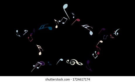 Musical Signs. Modern Background with Notes. Vector Element for Musical Poster, Banner, Advertising, Card. Minimalistic Simple Background.
