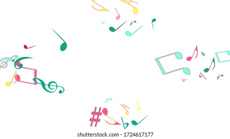 Musical Signs. Modern Background with Notes. Vector Element for Musical Poster, Banner, Advertising, Card. Minimalistic Simple Background.
