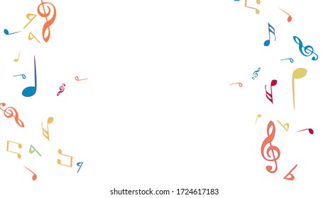 Musical Signs. Modern Background with Notes. Vector Element for Musical Poster, Banner, Advertising, Card. Minimalistic Simple Background.
