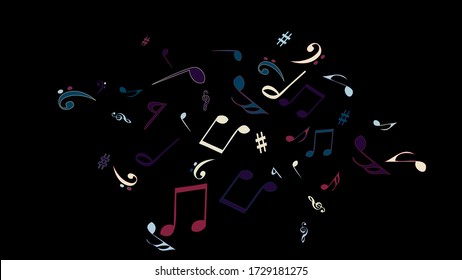 Musical Signs. Modern Background with Notes. Vector Element for Musical Poster, Banner, Advertising, Card. Minimalistic Simple Background.
