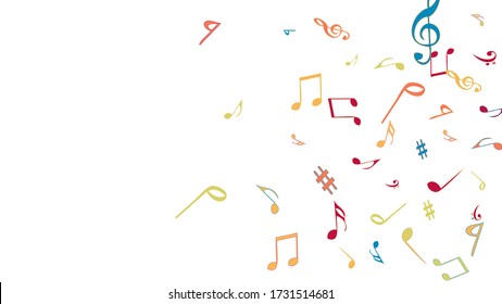 Musical Signs. Modern Background with Notes. Vector Element for Musical Poster, Banner, Advertising, Card. Minimalistic Simple Background.
