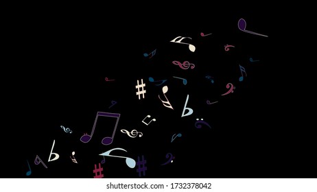 Musical Signs. Modern Background with Notes. Vector Element for Musical Poster, Banner, Advertising, Card. Minimalistic Simple Background.
