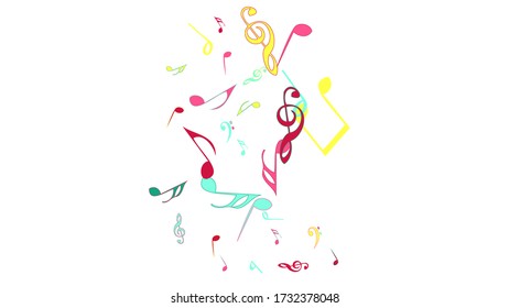 Musical Signs. Modern Background with Notes. Vector Element for Musical Poster, Banner, Advertising, Card. Minimalistic Simple Background.

