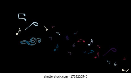 Señales musicales. Fondo moderno con notas. Elemento vectorial para póster musical, pancarta, publicidad, tarjeta. Fondo Simple Minimalista.
