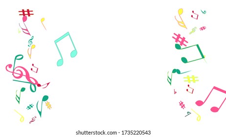 Musical Signs. Modern Background with Notes. Vector Element for Musical Poster, Banner, Advertising, Card. Minimalistic Simple Background.
