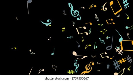 Señales musicales. Fondo moderno con notas. Elemento vectorial para póster musical, pancarta, publicidad, tarjeta. Fondo Simple Minimalista.
