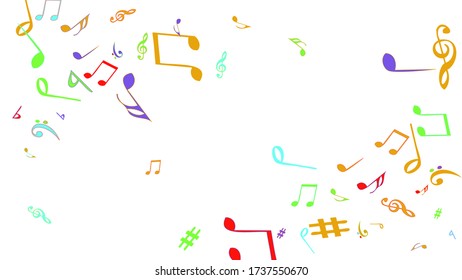 Musical Signs. Modern Background with Notes. Vector Element for Musical Poster, Banner, Advertising, Card. Minimalistic Simple Background.
