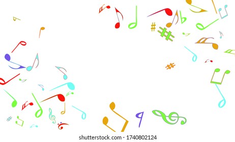 Musikalische Zeichen. Moderner Hintergrund mit Anmerkungen. Vector Element für Musikalisches Poster, Banner, Werbung, Karte. Minimalistischer einfacher Hintergrund.

