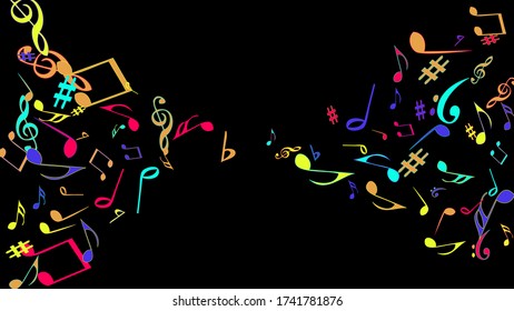 Señales musicales. Fondo moderno con notas. Elemento vectorial para póster musical, pancarta, publicidad, tarjeta. Fondo Simple Minimalista.
