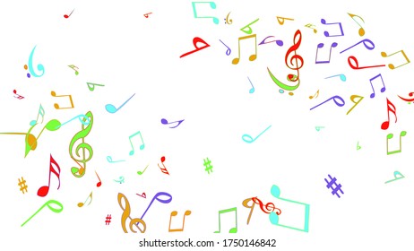 Musical Signs. Modern Background with Notes. Vector Element for Musical Poster, Banner, Advertising, Card. Minimalistic Simple Background.