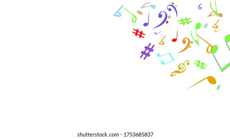 Musikalische Zeichen. Moderner Hintergrund mit Anmerkungen. Vektorelement für Musical Poster, Banner, Werbung, Karte. Minimalistischer einfacher Hintergrund.
