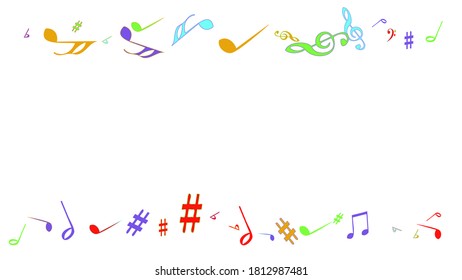 Musical Signs. Modern Background with Notes. Vector Element for Musical Poster, Banner, Advertising, Card. Minimalistic Simple Background.
