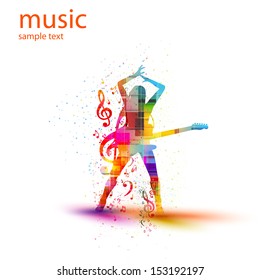 musical silhouette design, easy all editable